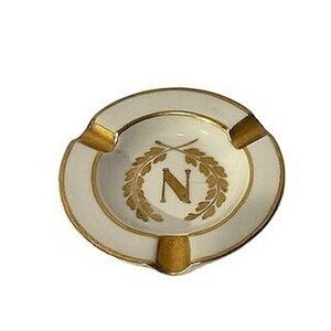 VTG Limoges Napoleon Monogram Ashtray Trinket Dish Storage Tray Porcelain France